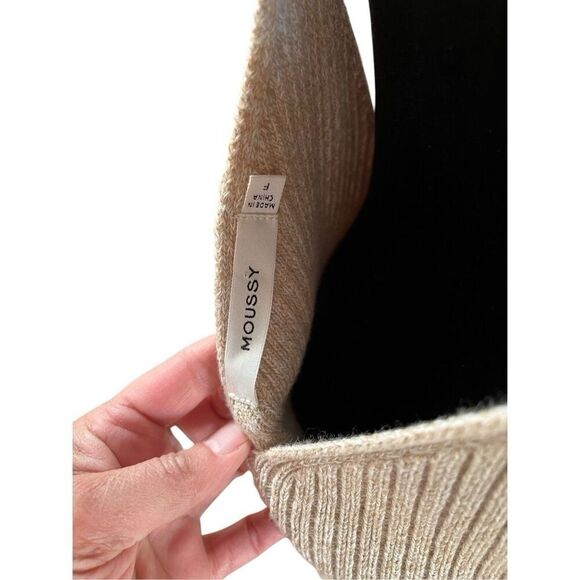 MOUSSY RIB KNIT JUMPER Sweater Overalls Dress Tan Women’s S/M/L Free Size - Picture 6 of 16
